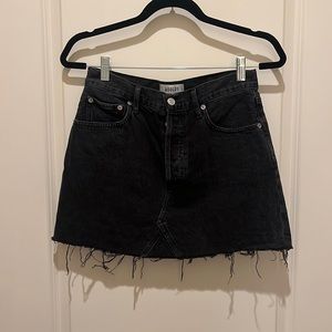 Agolde Black Denim Mini Skirt
